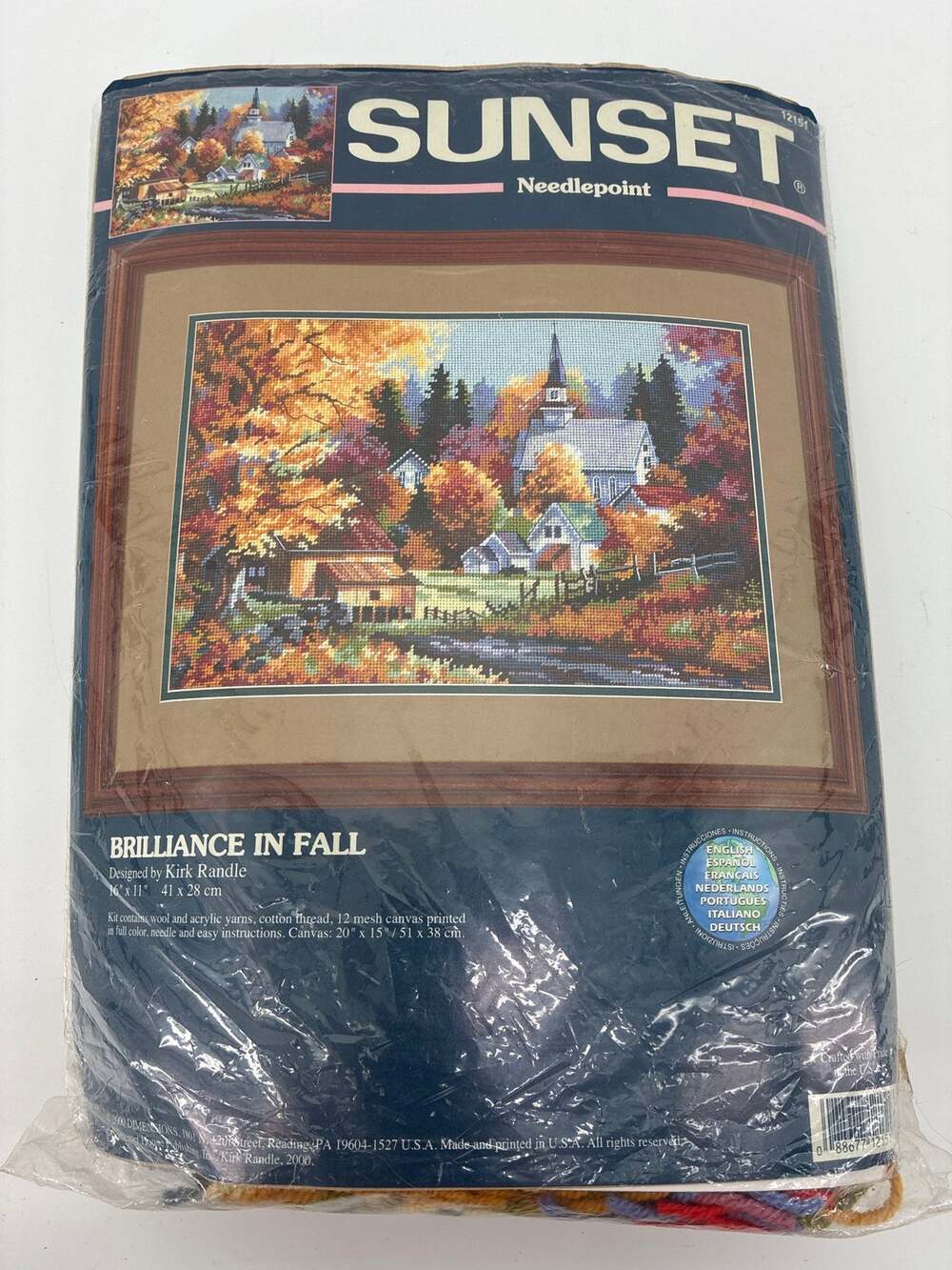Vintage Sunset Needlepoint Kit Brilliance In Fall Kirk Randle Cottage Craft WIP